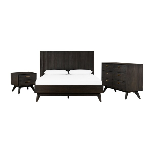Armen Living Baly 3 Piece Acacia Queen Loft Bed and Nightstands Bedroom Set SETLFBDQN3A - main